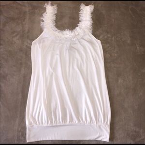 Super Cute Frilly Tank Top With Flower Detail